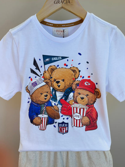 Camiseta Infantil Algodão NFL Teddy Torcedores - Dame