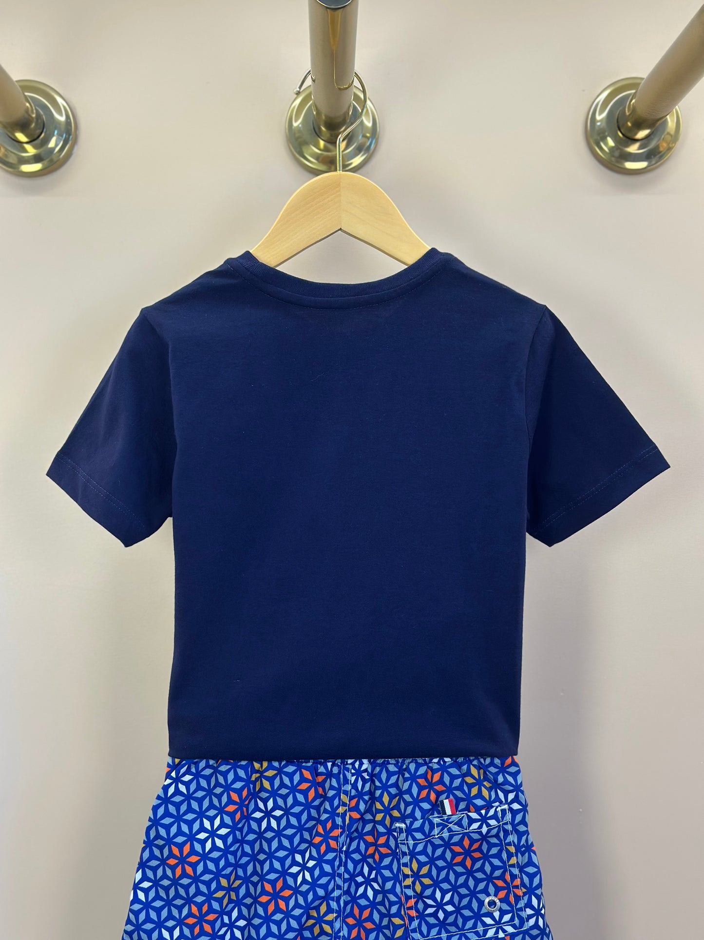 Conjunto Infantil Camiseta Algodão Marinho e Shorts Estampado - Dudes