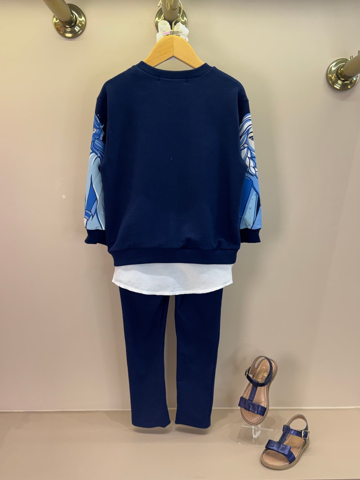 Conjunto Infantil Blusa de Moletom Frozen e Calça legging - Animê