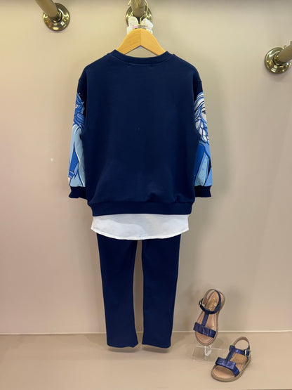 Conjunto Infantil Blusa de Moletom Frozen e Calça legging - Animê