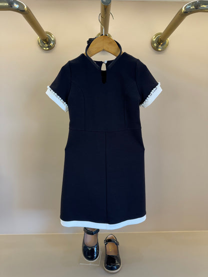 Vestido Infantil Ponto Roma Princesa Bordados Pérolas Preto - Pituchinhus