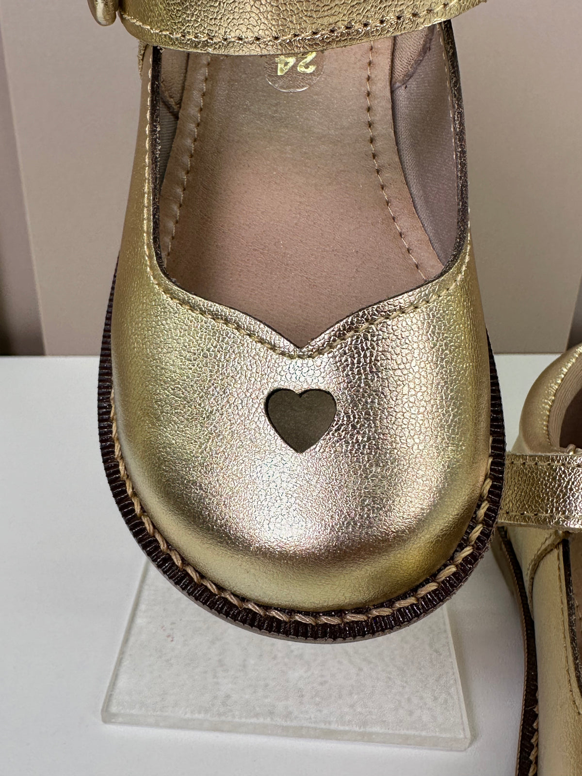 Sapato Infantil Couro Estela Dourado - Gracia