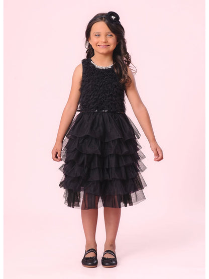 Vestido Infantil Festa Frufru Babados com Cinto - Pituchinhus PRÉ-VENDA