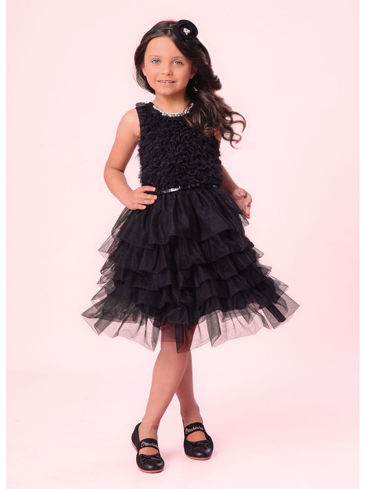Vestido Infantil Festa Frufru Babados com Cinto - Pituchinhus PRÉ-VENDA
