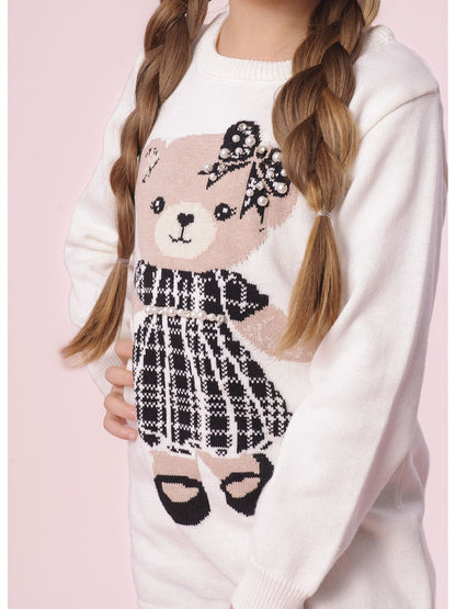 Conjunto Infantil Maxi Blusa Ursinho e Calça Reta - Pituchinhus PRÉ-VENDA