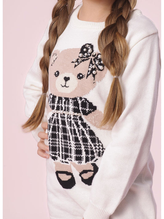 Conjunto Infantil Maxi Blusa Ursinho e Calça Reta - Pituchinhus PRÉ-VENDA