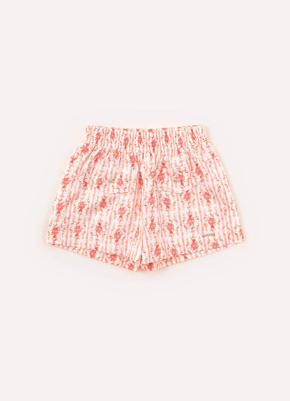 Shorts floral com botões joia Pituchinhus