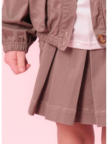 Conjunto Infantil Blusa Babados e Saia-Shorts Pregas - Pituchinhus PRÉ-VENDA