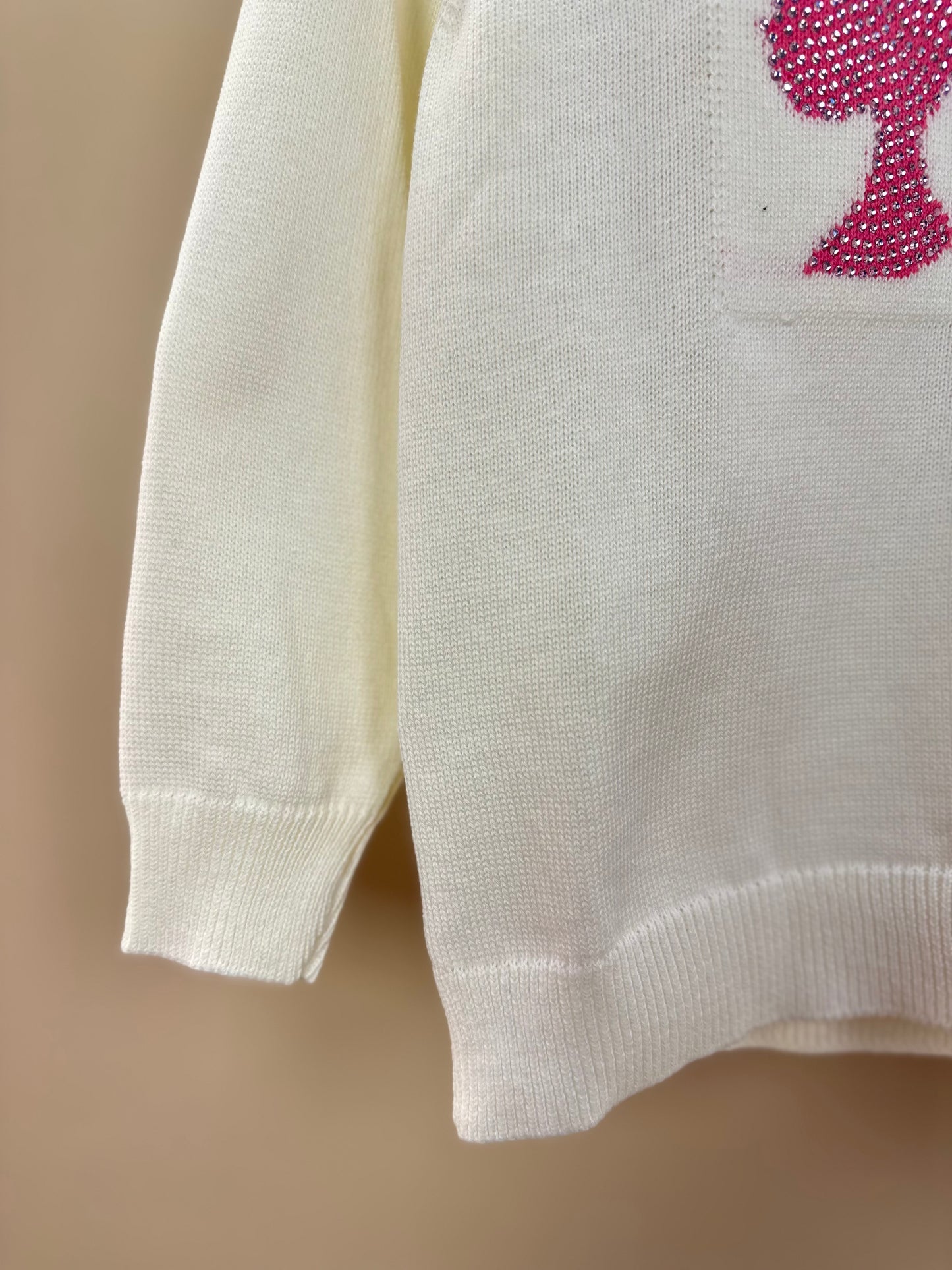 Blusa Infantil Tricot Silhouette Barbie Off White - Pituchinhus