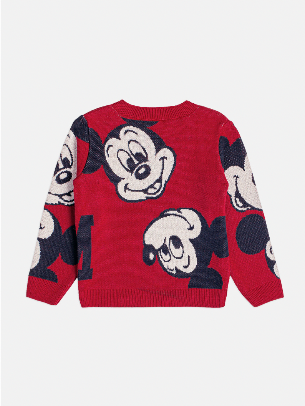 Conjunto Infantil Casaco Tricô Mickey Vermelho e Calça Jeans Leve Casual Marinho - Youccie