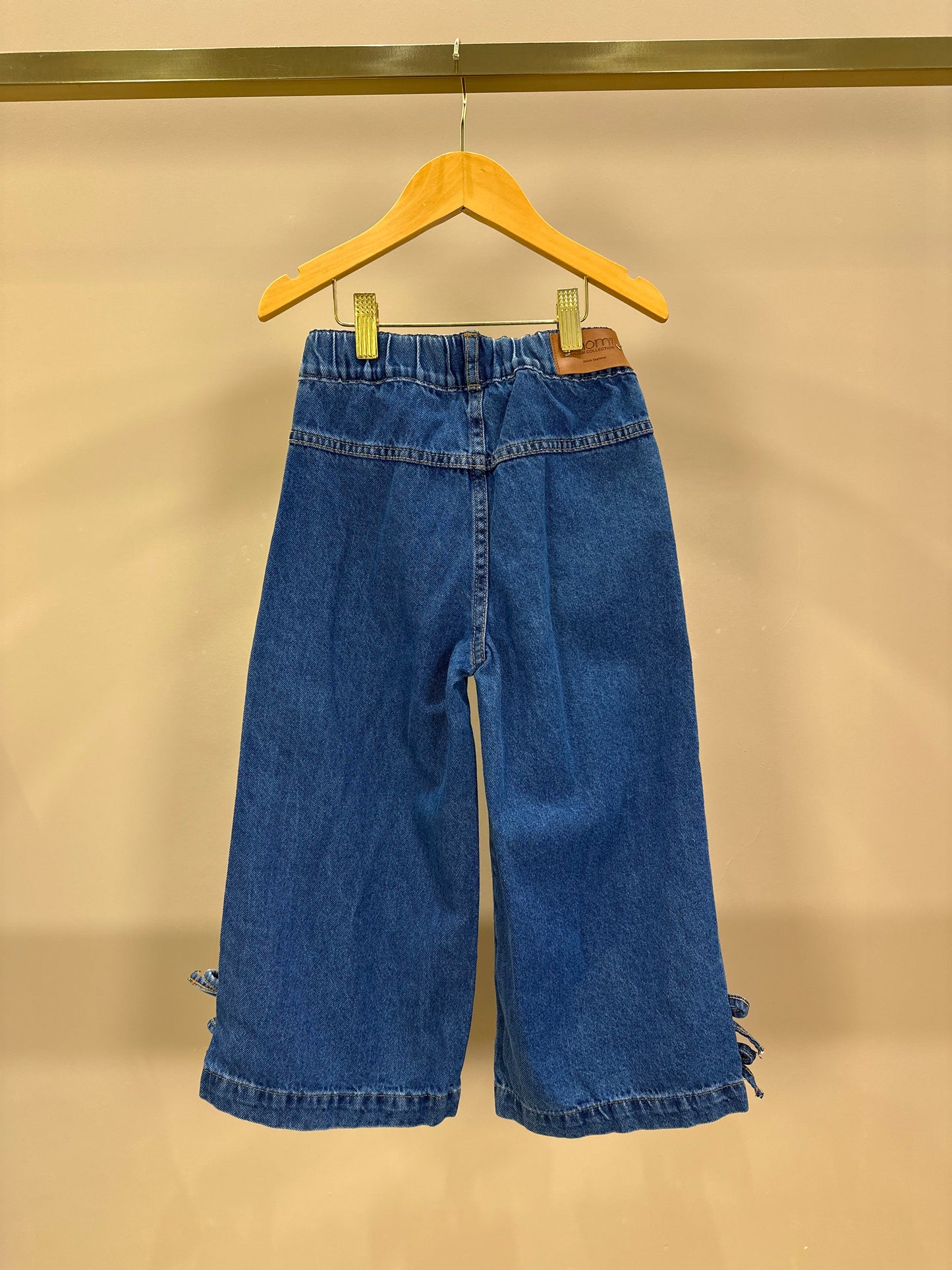 Calça Jeans Infantil Reta Laços Jeans - Momi