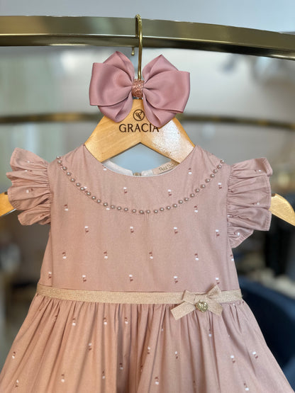Vestido Bebê de Algodão Stylish Bears - Petit Cherie