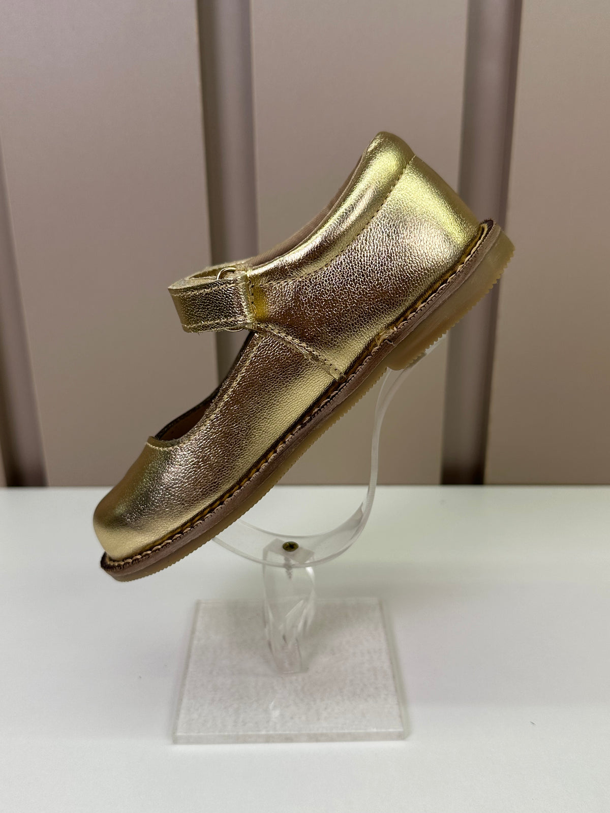 Sapato Infantil Couro Estela Dourado - Gracia