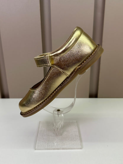 Sapato Infantil Couro Estela Dourado - Gracia