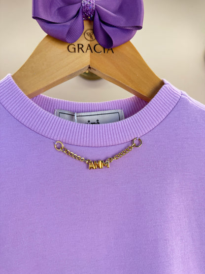 Vestido Infantil Lenço Lilás Orquídea - Animê