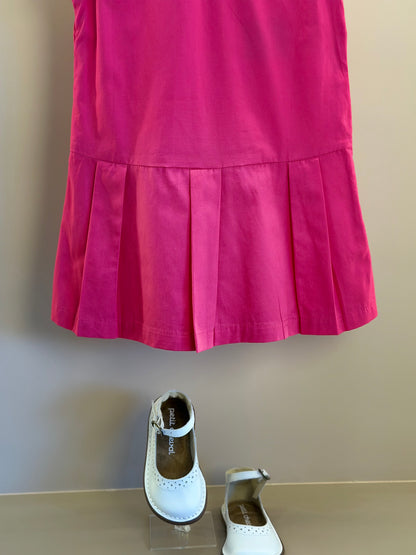 Vestido Infantil no Algodão Com Pregas e Laços Rosa - Beabá