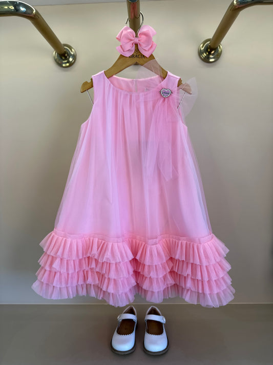 Vestido Infantil Festa Tule Balonê Blossom - Animê