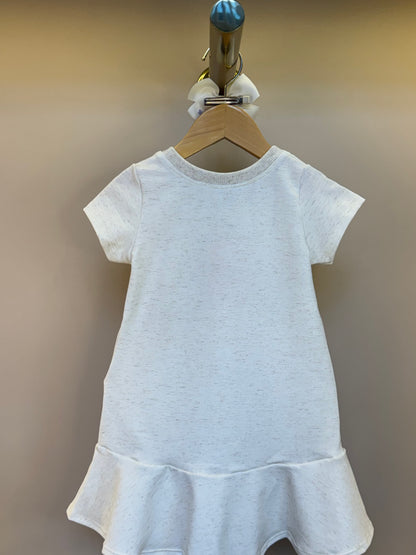 Vestido Infantil Molecotton Algodão Ursinha Flores Bege Claro - Infanti