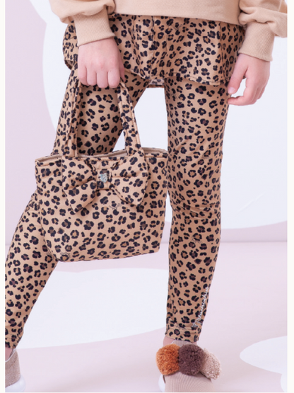 Conjunto Infantil Blusa Bolsa Pele Ursinha e Legging Infantil Light Oncinha - Pituchinhus PRÉ-VENDA