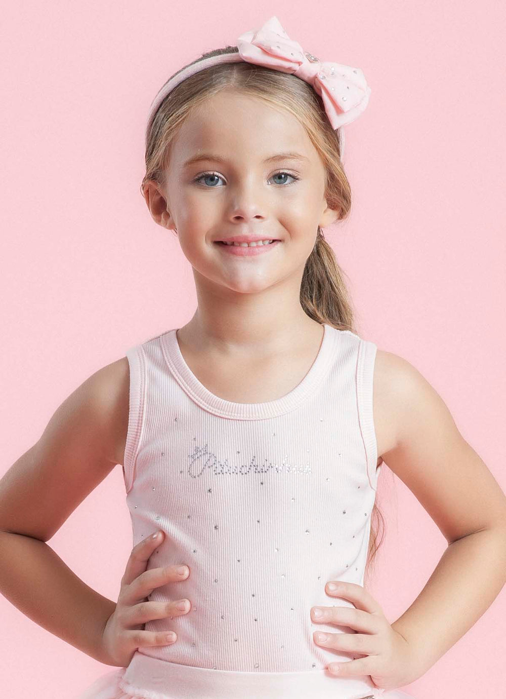 Regata Infantil Cristais Rosa Gelado - Pituchinhus