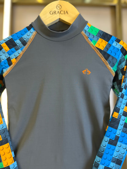 Conjunto Infantil Blusa Proteção UV e Sunga Lucca Lego - Siri Kids