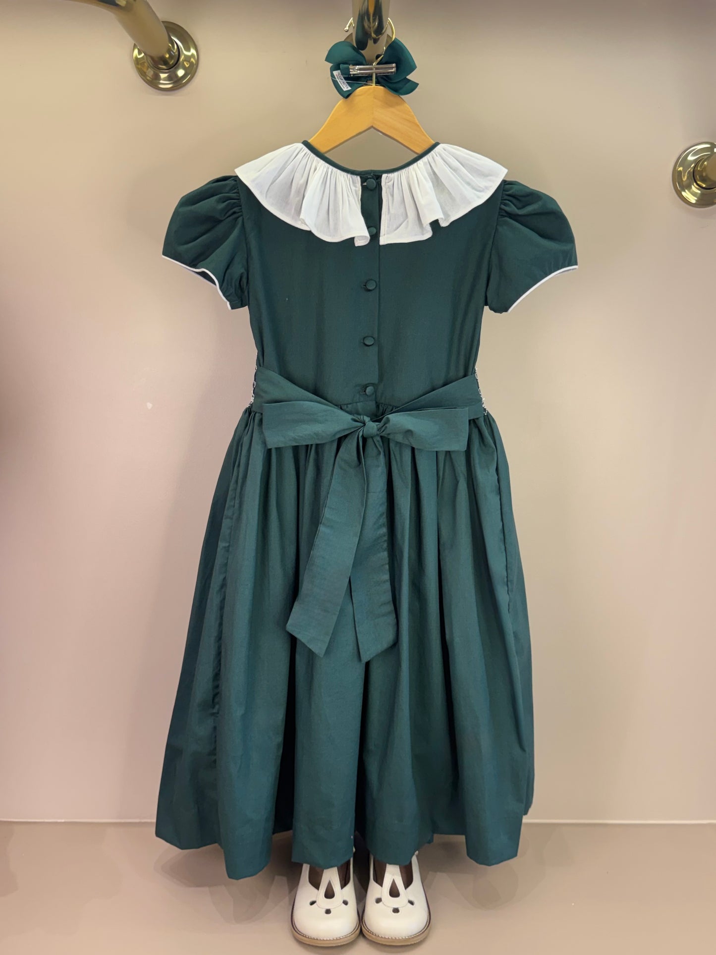Vestido Infantil Clássico Algodão Amelie Verde - Gracia
