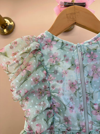 Vestido Infantil Rodado Em Tule Estampa Exclusiva - Luluzinha