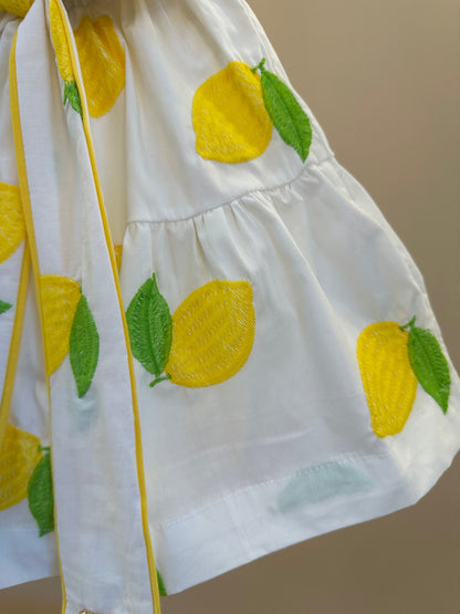 Conjunto Infantil Blusa Off e Saia Limões Soleil - Animê