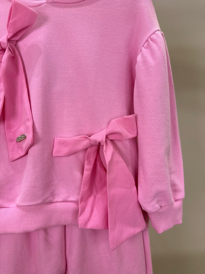 Conjunto Infantil Casaco e Calça Moletom Rosa Girly - Animê Petite