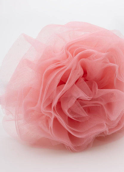 Arquinho Infantil Maxi Flor Tule Rosa Baby - Pituchinhus