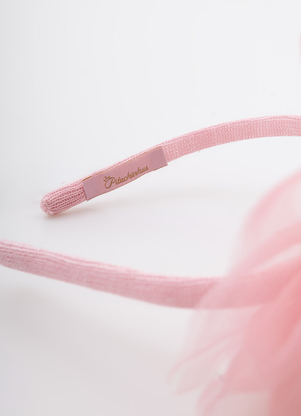 Arquinho Infantil Maxi Flor Tule Rosa Baby - Pituchinhus
