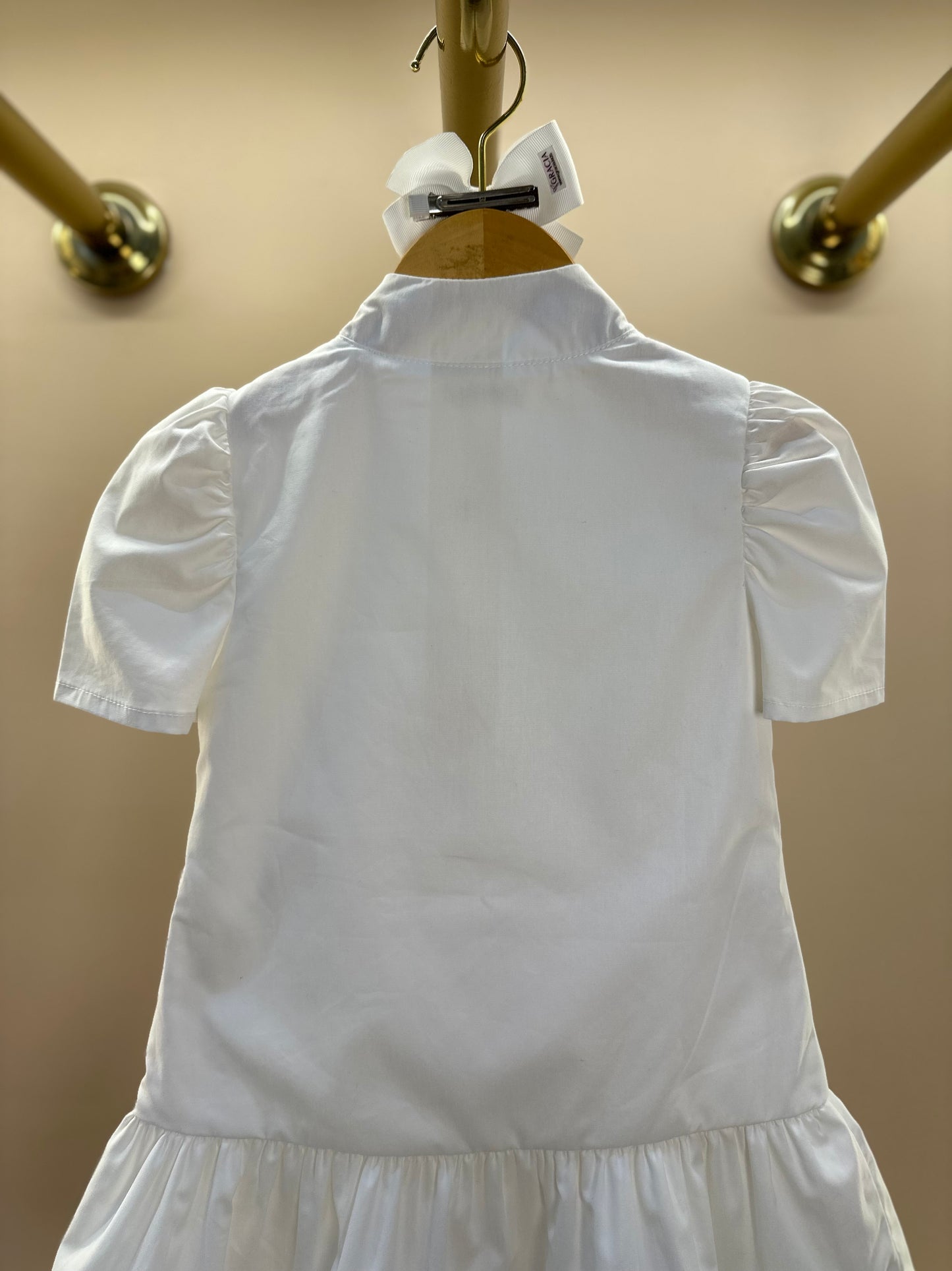 Vestido Infantil Jumper Algodão Detalhes Renda Barra Guipir Off White - Um Mais Um