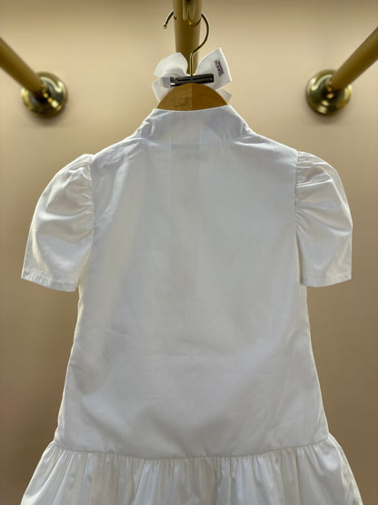 Vestido Infantil Jumper Algodão Detalhes Renda Barra Guipir Off White - Um Mais Um