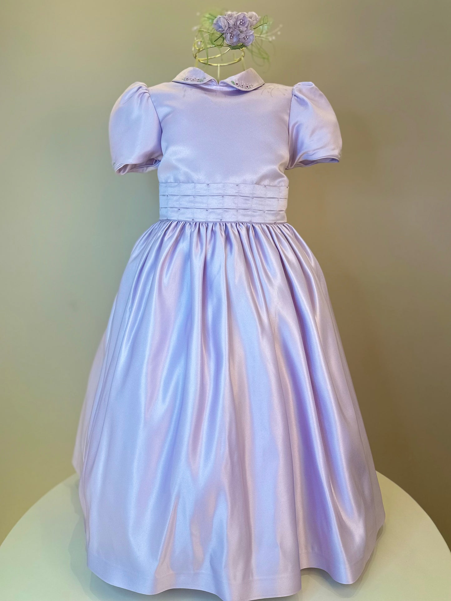Vestido Infantil Bordados Rococó Francês Lilás - Mio Bebê