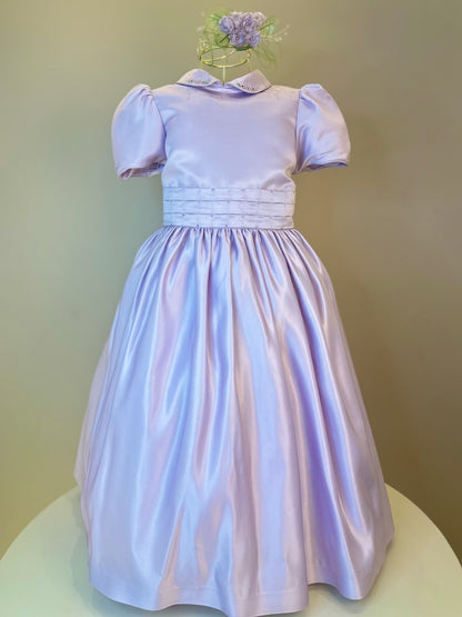 Vestido Infantil Bordados Rococó Francês Lilás - Mio Bebê