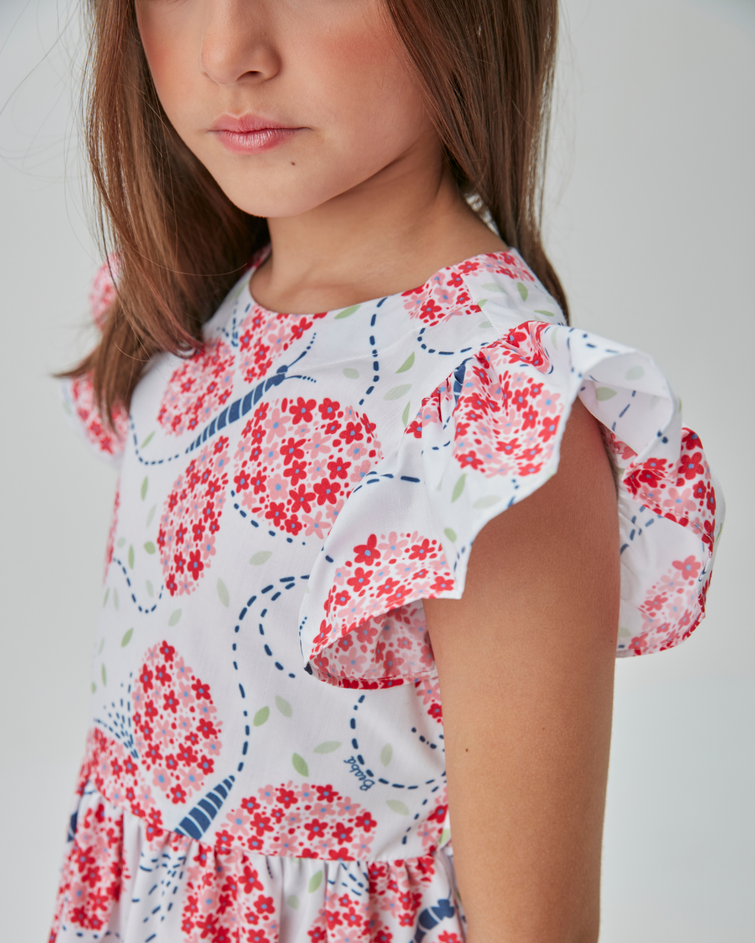 Vestido Infantil Algodão Rodado Estampado Detalhe nas Costas - Beabá