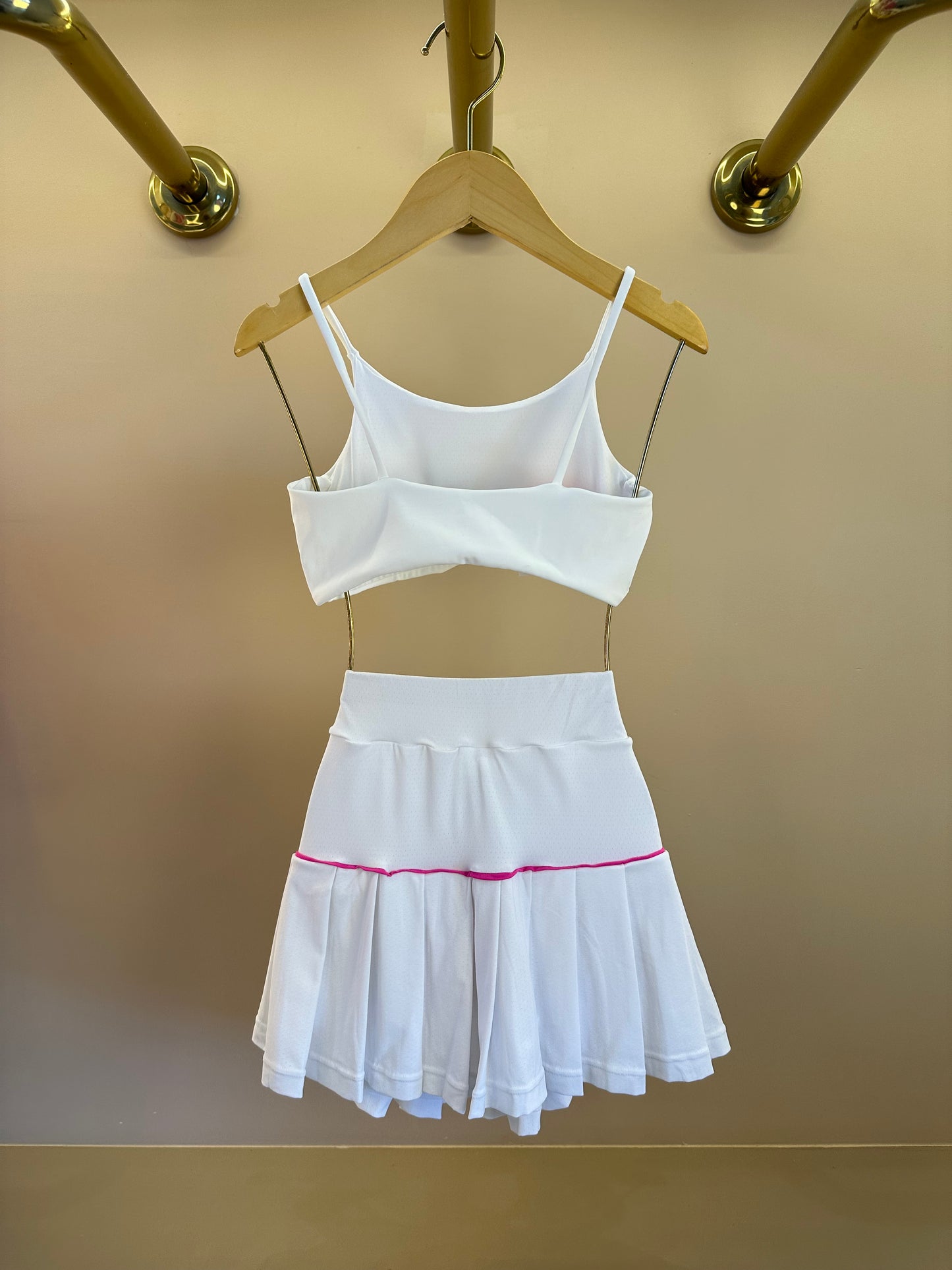 Conjunto Infantil Top Basic Six e Saia Fernanda Dry Badminton Branco - Siri Sport