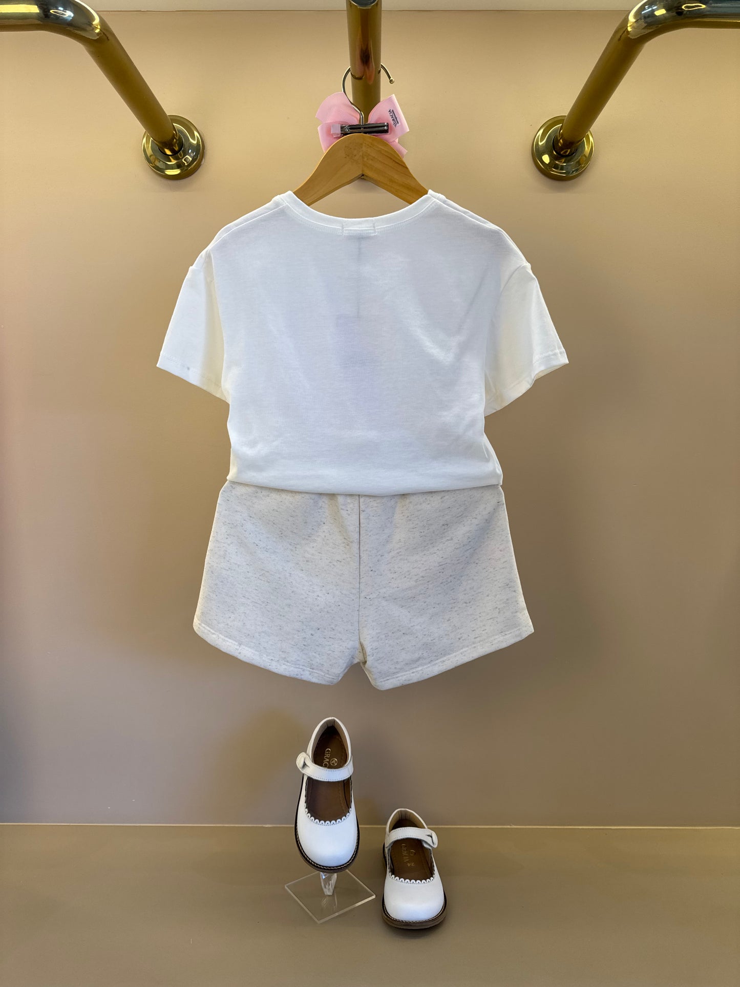 Conjunto Infantil Blusa Charms e Shorts Bolsos Corações - Infanti