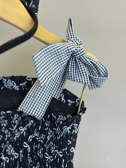 Conjunto Infantil Blusa Algodão Floral Babados e Calça Reta Floral e Laços - Pituchinhus