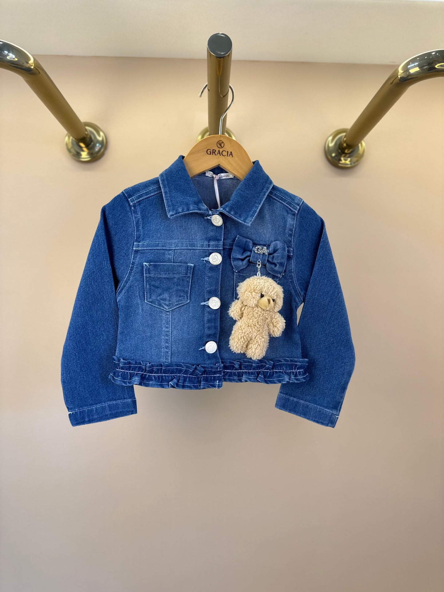 Jaqueta Infantil Ursinho Jeans - Gabriela Aquarela