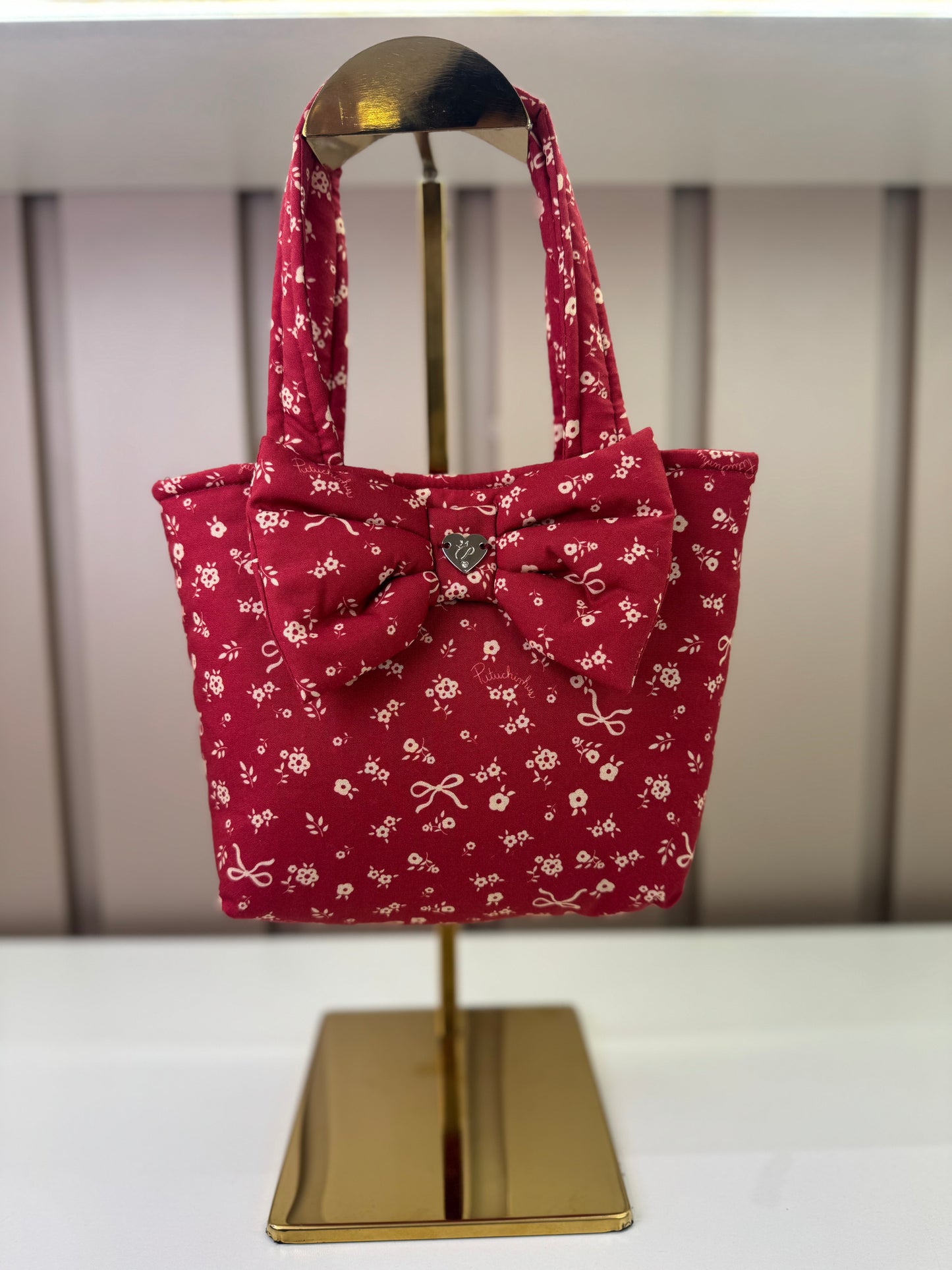 Bolsa Infantil Puffer Laço Laço Mini Flores e Laços - Pituchinhus