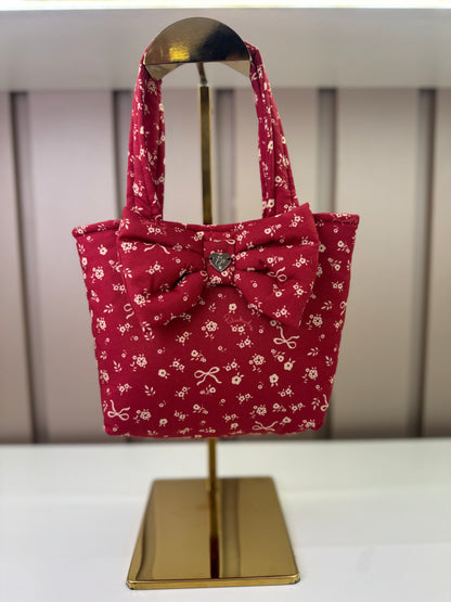 Bolsa Infantil Puffer Laço Laço Mini Flores e Laços - Pituchinhus
