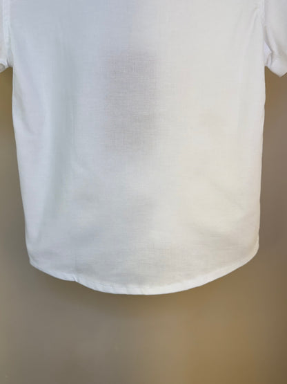 Camisa Infantil MC Oxfordine Branco - Dame