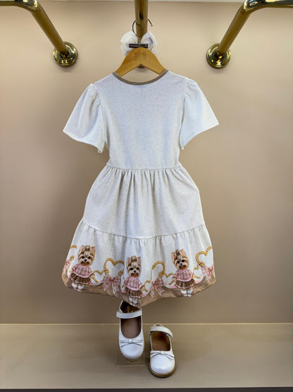 Vestido Infantil em Malha Power Bege Claro - Infanti