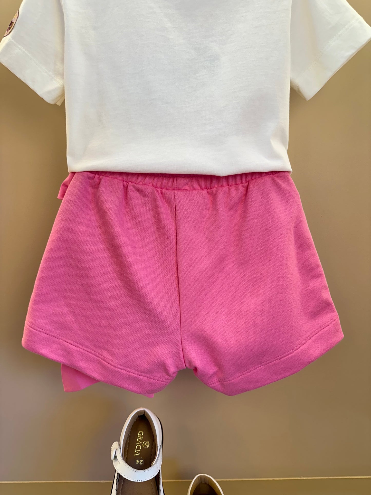 Conjunto Infantil Blusa Minnie e Shorts Laço Rosa Pop - Animê