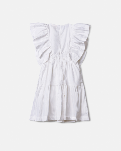 Vestido Infantil Festa Babados Off White - Animê