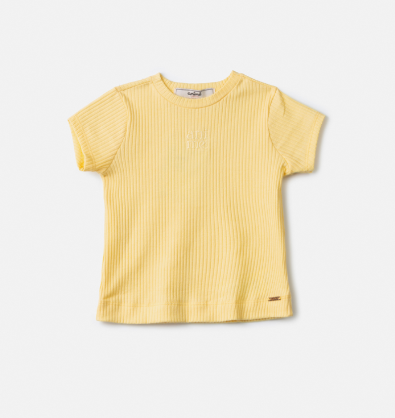 Blusa Infantil Bordada Verão Amarelo -  Animê