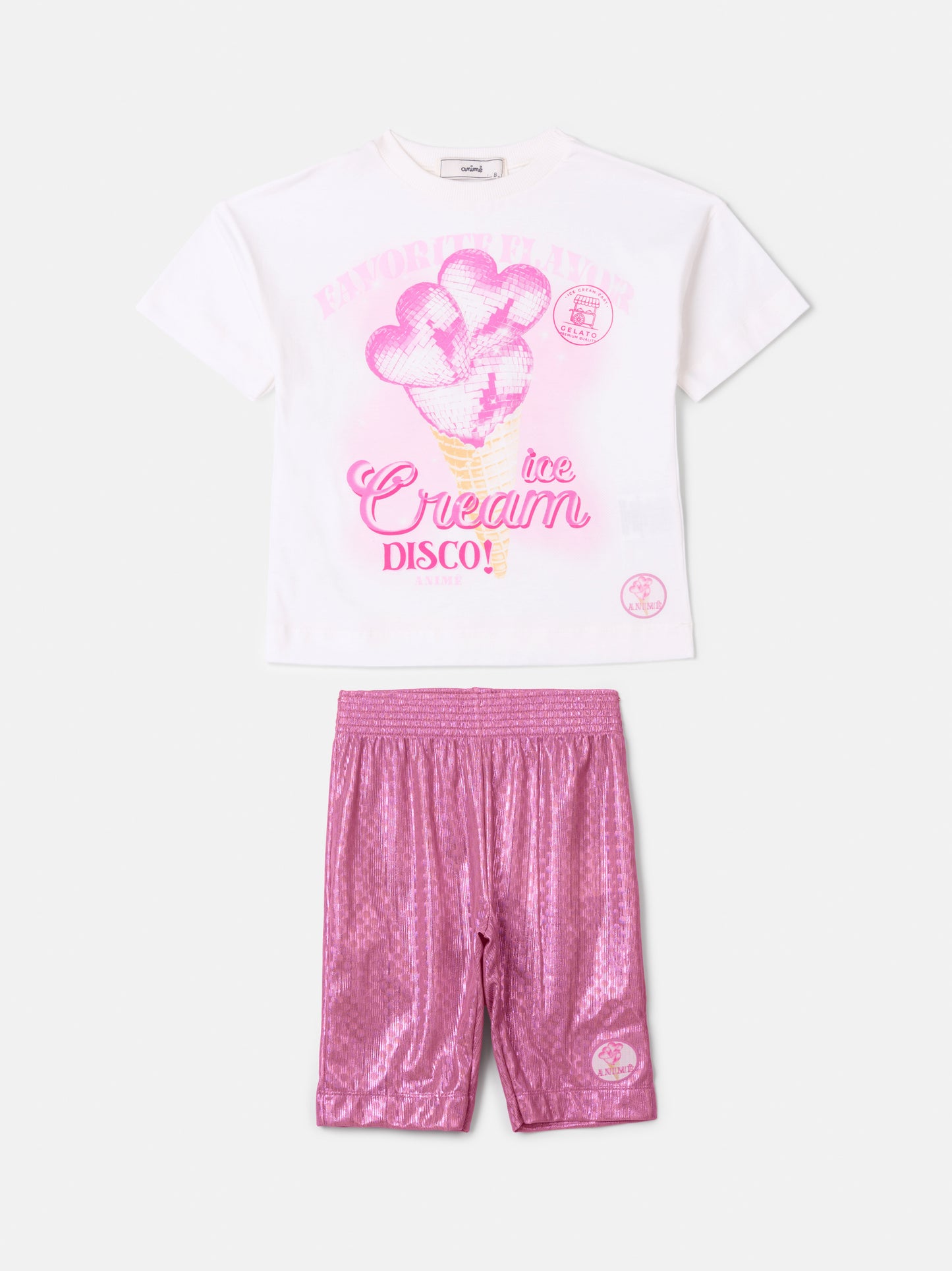 Conjunto Infantil Blusa e Bermuda Summer Collection Rosa - Animê