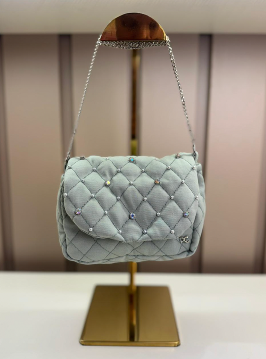 Bolsa Infantil Clássica Pérolas & Corrente Verde - Petit Cherie