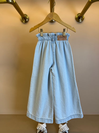 Conjunto Infantil Blusa Bordado Inglês e Calça Jeans Cós Clochard - Momi